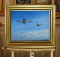Original Oil on Canvas, ROY GARGETT, "R.A.F. 35B fighter jet, the Lightning"