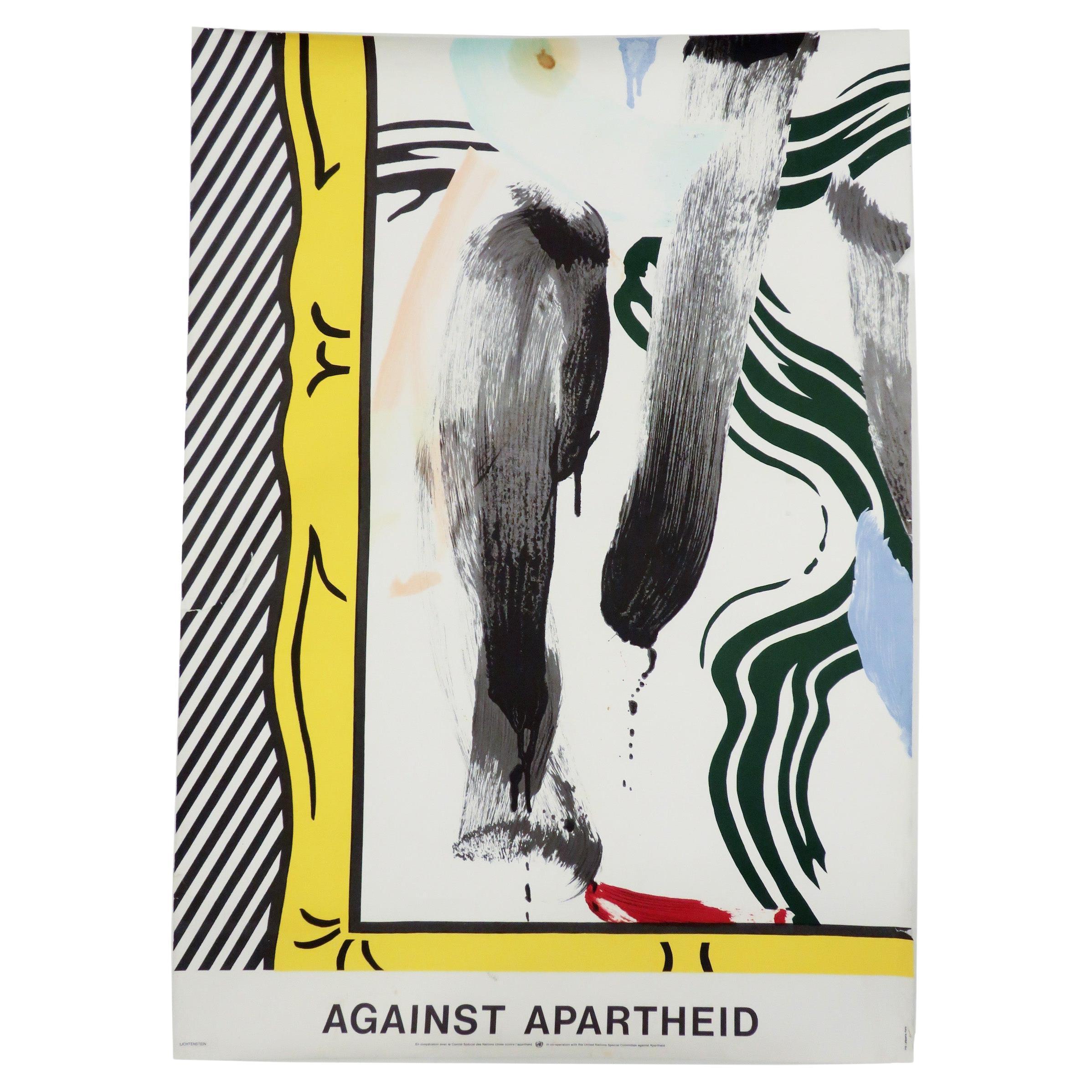 Roy Lichtenstein "Against Apartheid" Print '1983'