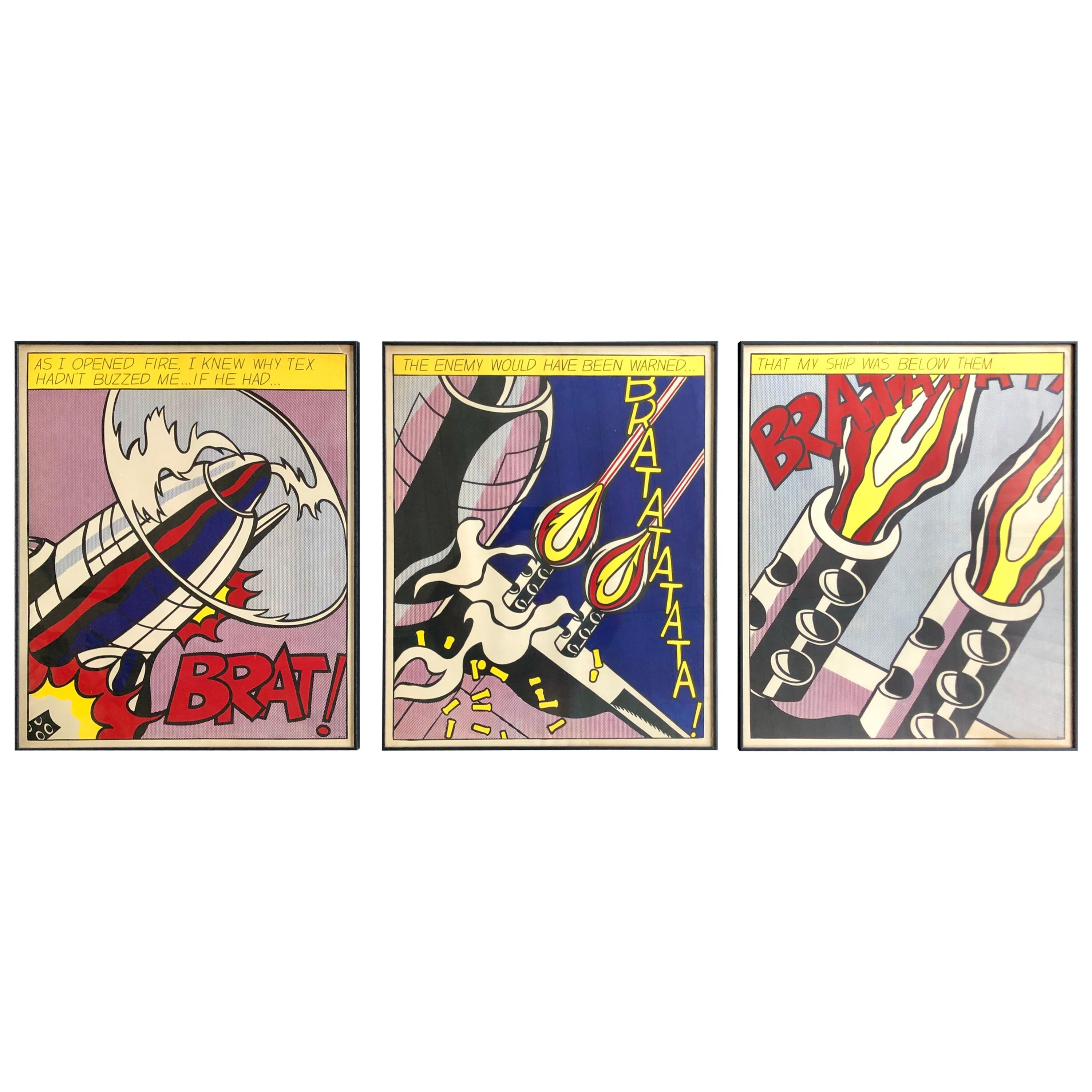 Roy Lichtenstein As I Opened Fire Set of Three Lithographs