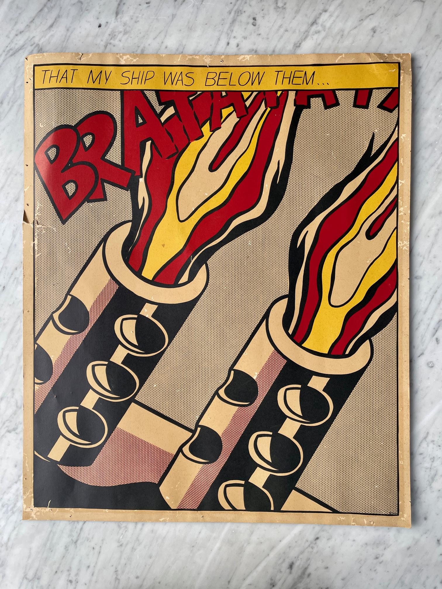 Original 1st Ed. Roy Lichtenstein 'As I opened fire.' Triptych Stedelijk Lithos For Sale 9