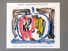 Roy Lichtenstein 'Brushstroke Apple / Templon' Rare Original 1983 Poster Print