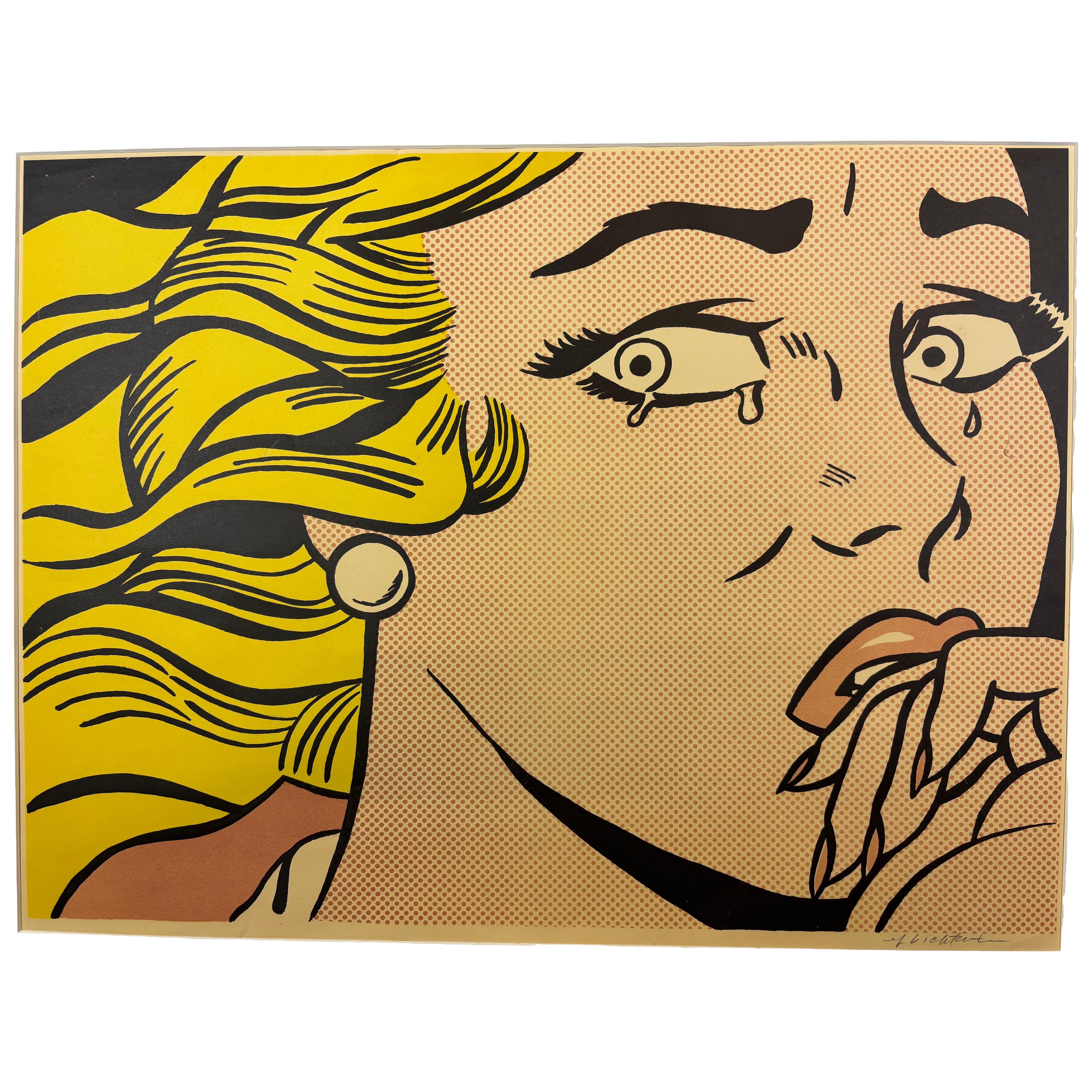 Roy Lichtenstein Crying Girl, SIGNED!