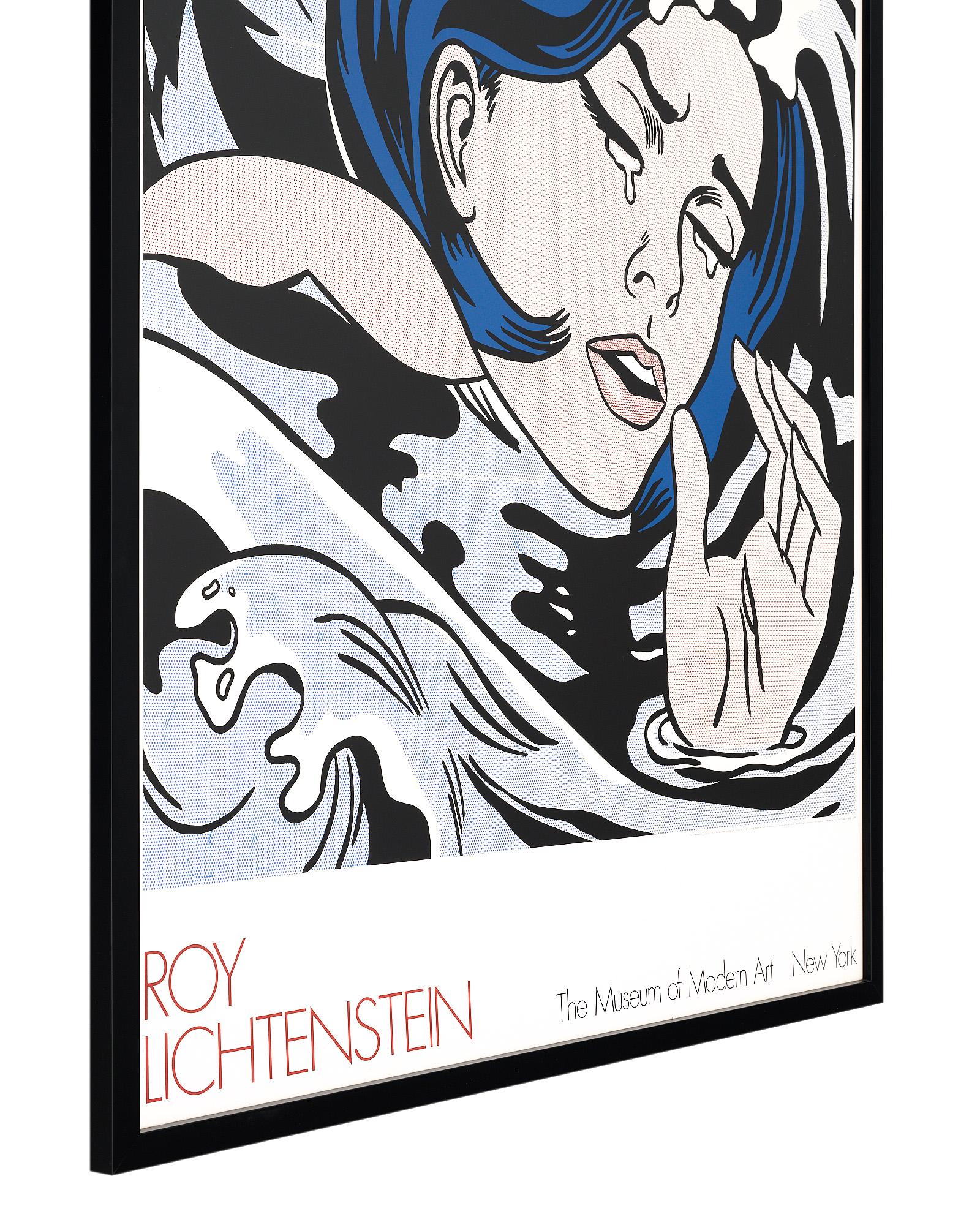 Glass Roy Lichtenstein “Drowning Girl” New York MoMA Print For Sale