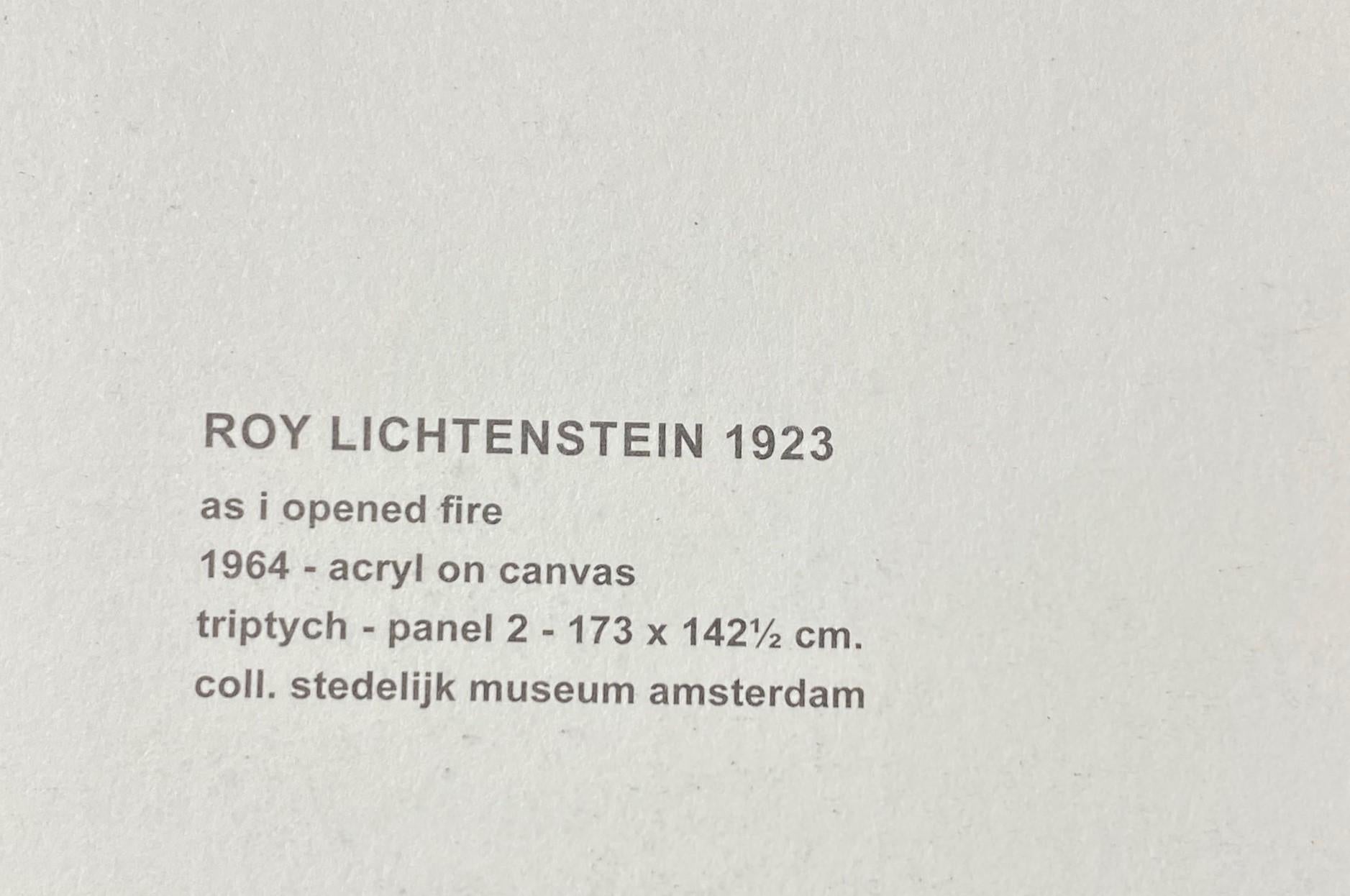 Handsignierter Triptychondruck „As I Opened Fire“ von Roy Lichtenstein, Stedelijk Museum im Angebot 4