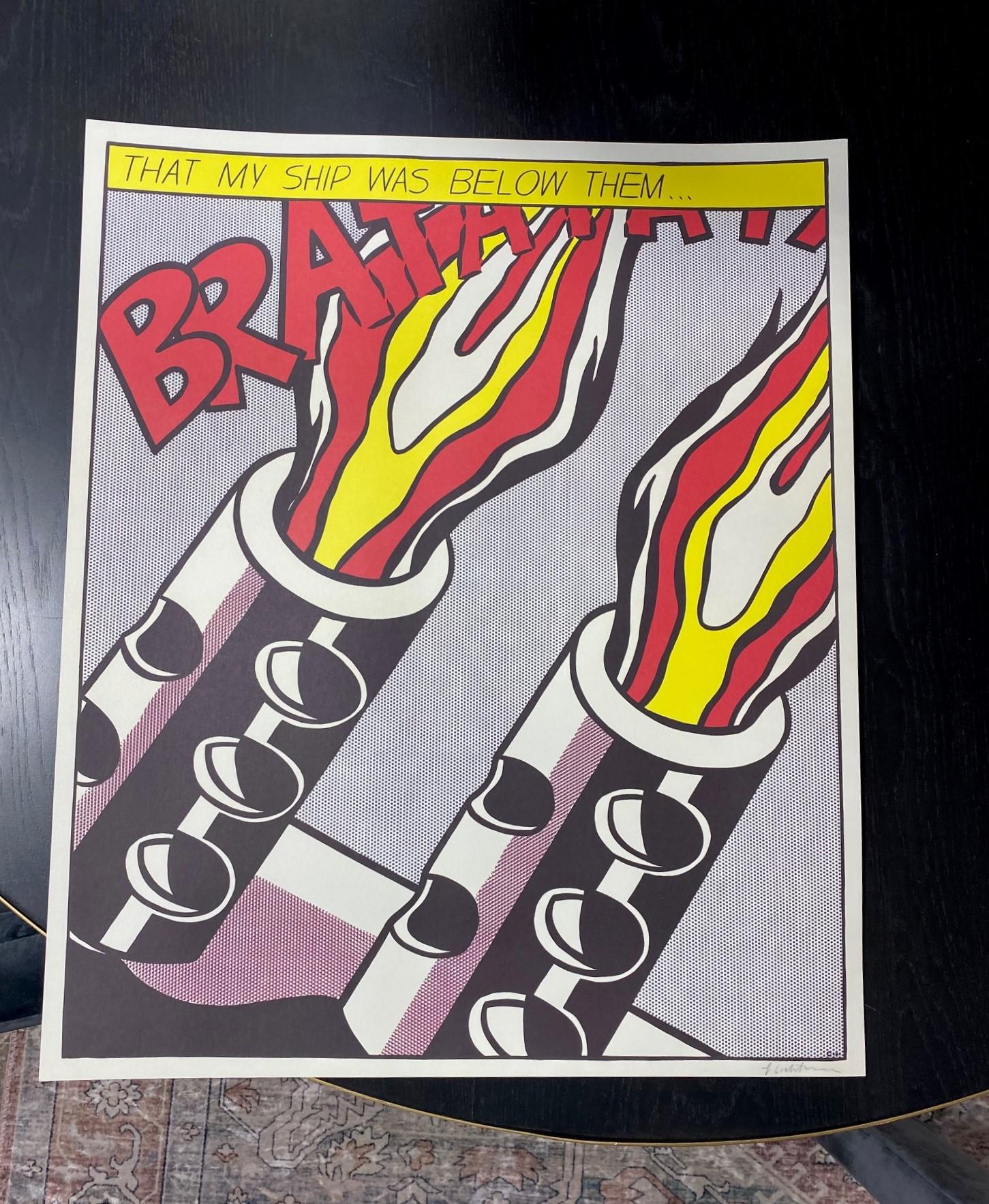 Roy Lichtenstein Hand Signed Triptych Print 