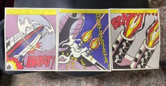 Roy Lichtenstein Hand Signed Triptych Print "As I Opened Fire" Stedelijk Museum