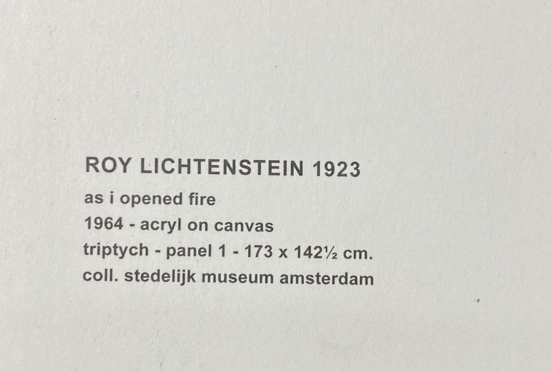 Handsignierter Triptychondruck „As I Opened Fire“ von Roy Lichtenstein, Stedelijk Museum (Mitte des 20. Jahrhunderts) im Angebot