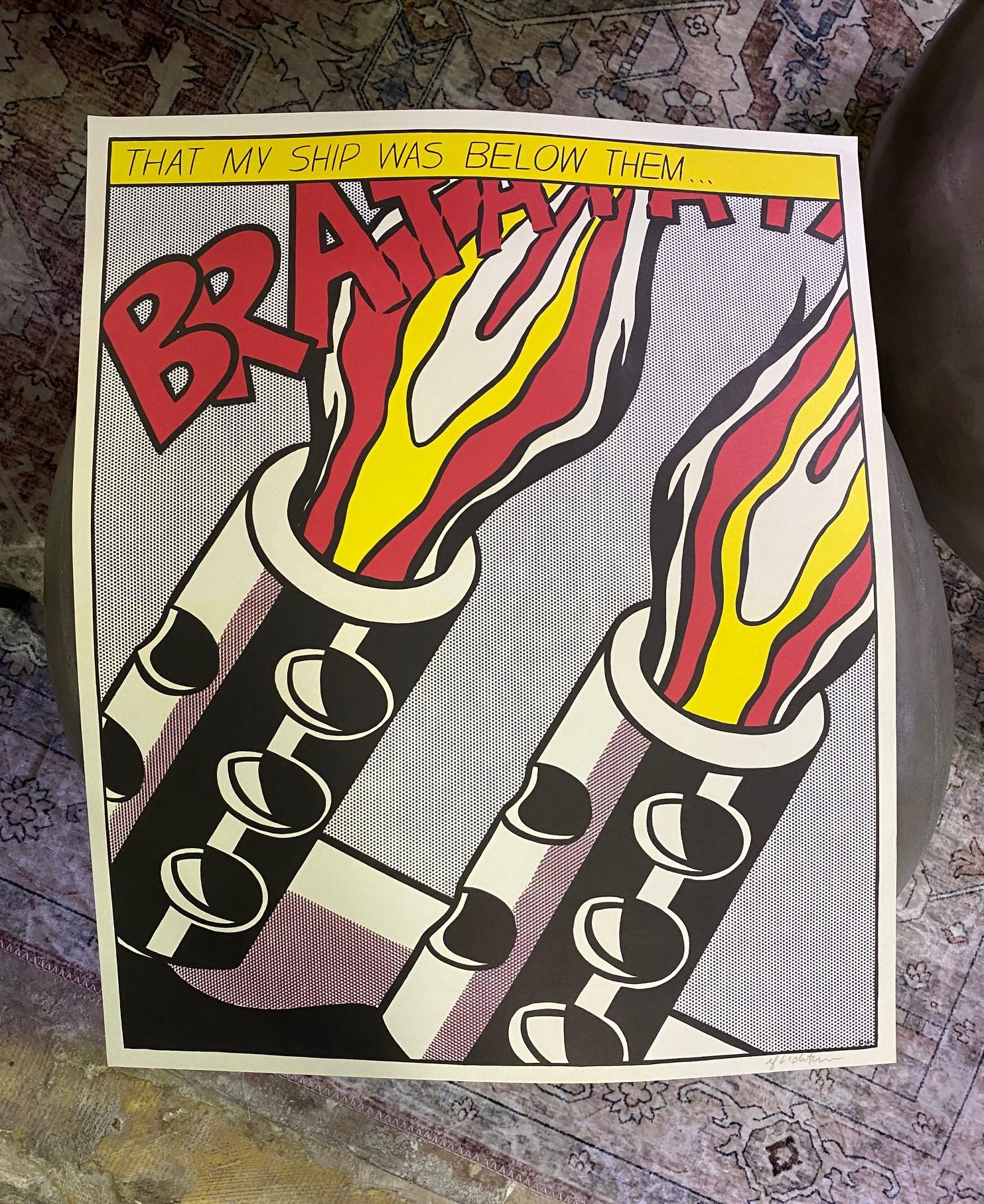 Roy Lichtenstein Hand Signed Triptych Print 