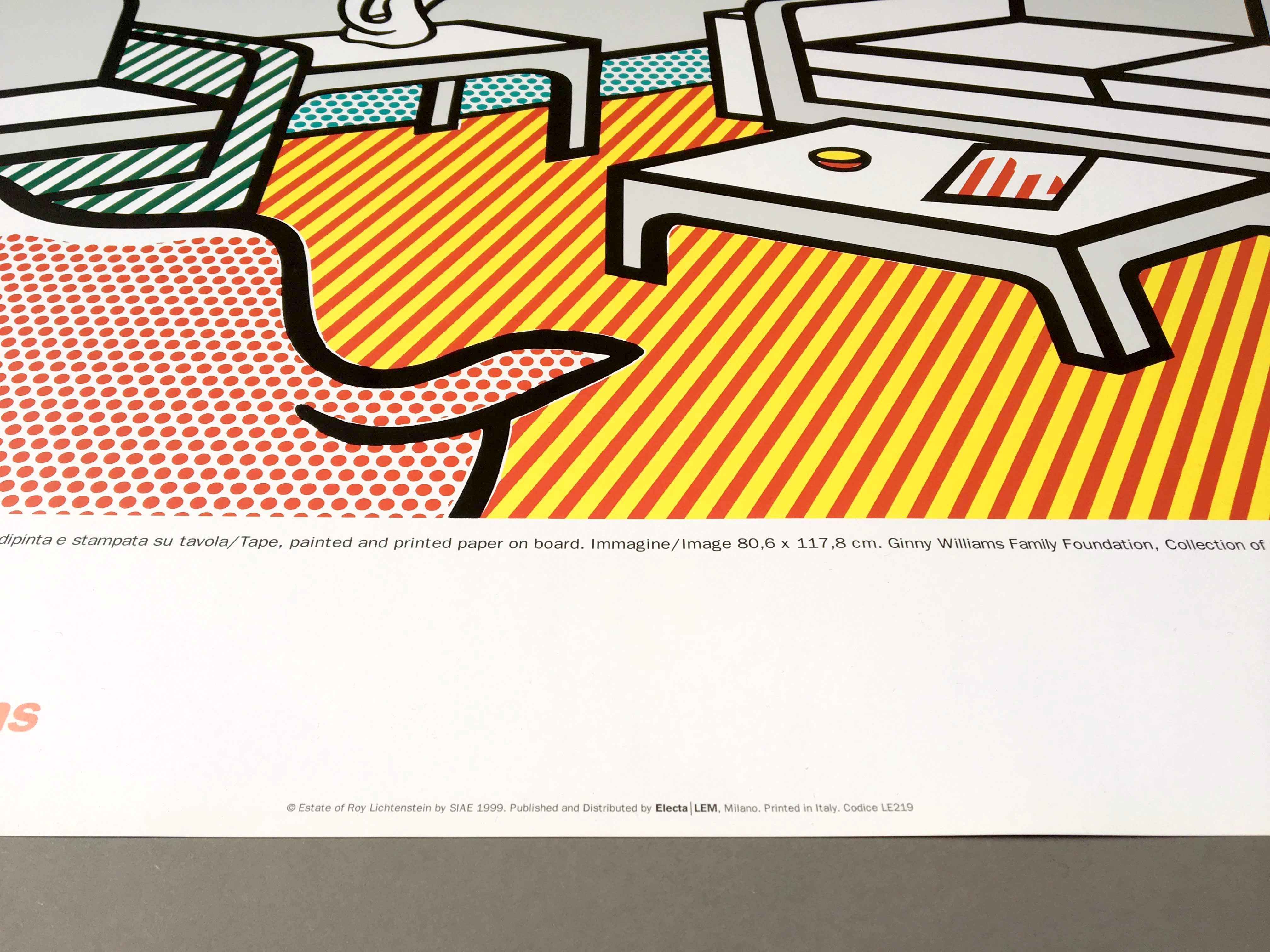 Seltener Originalplakat „Interior with Skyline“ von Roy Lichtenstein, 1999 im Zustand „Hervorragend“ im Angebot in Frederiksberg, Copenhagen