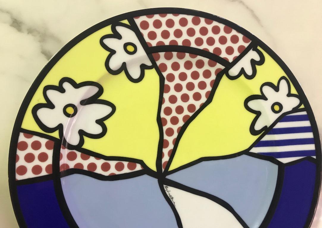 Modern Roy Lichtenstein Limited Edition Signed and Numbered Water Lilies Plate 1990
