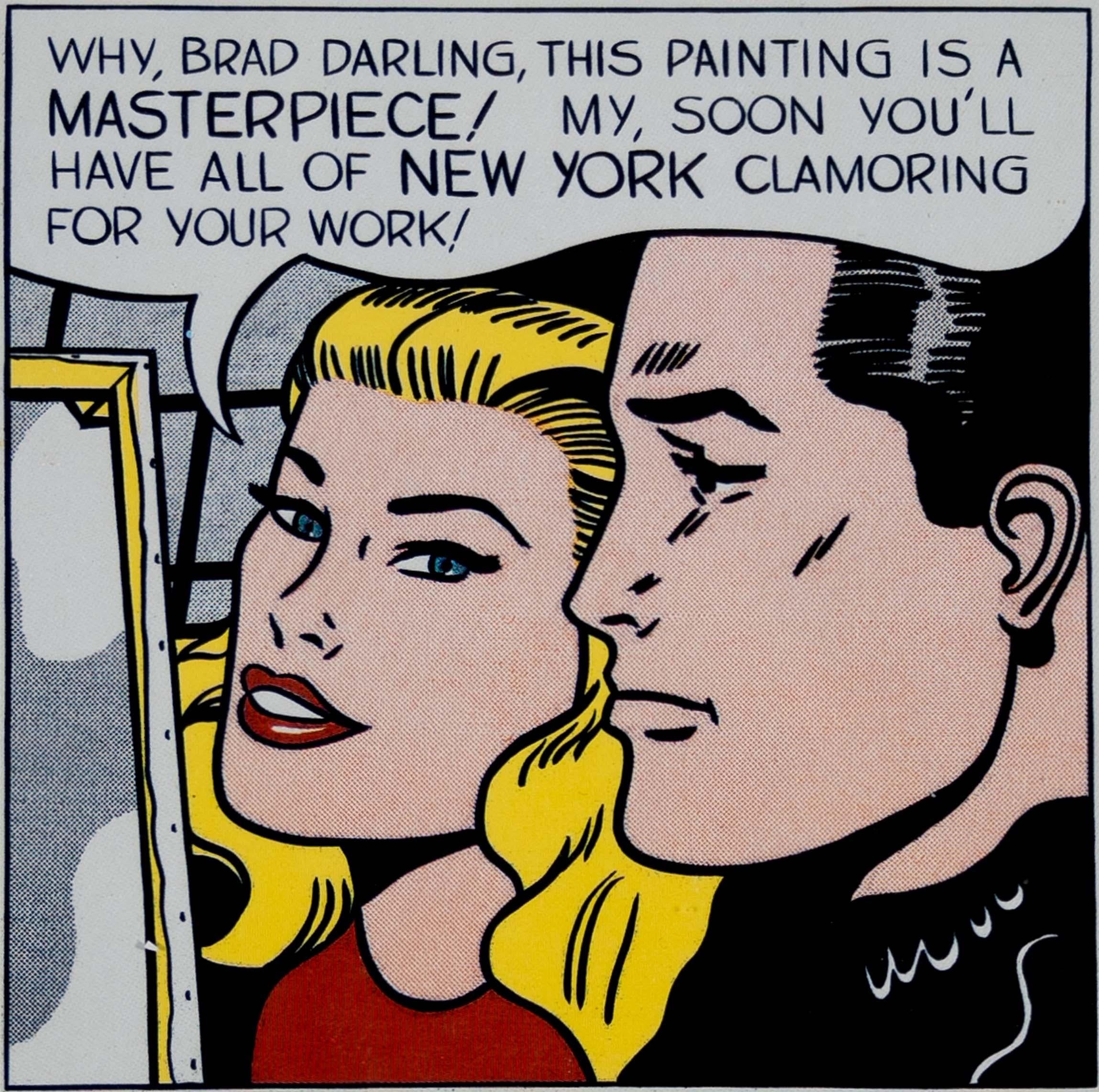 American Roy Lichtenstein Masterpiece 1962 Signed Modern Vintage Exhibition Postcard For Sale