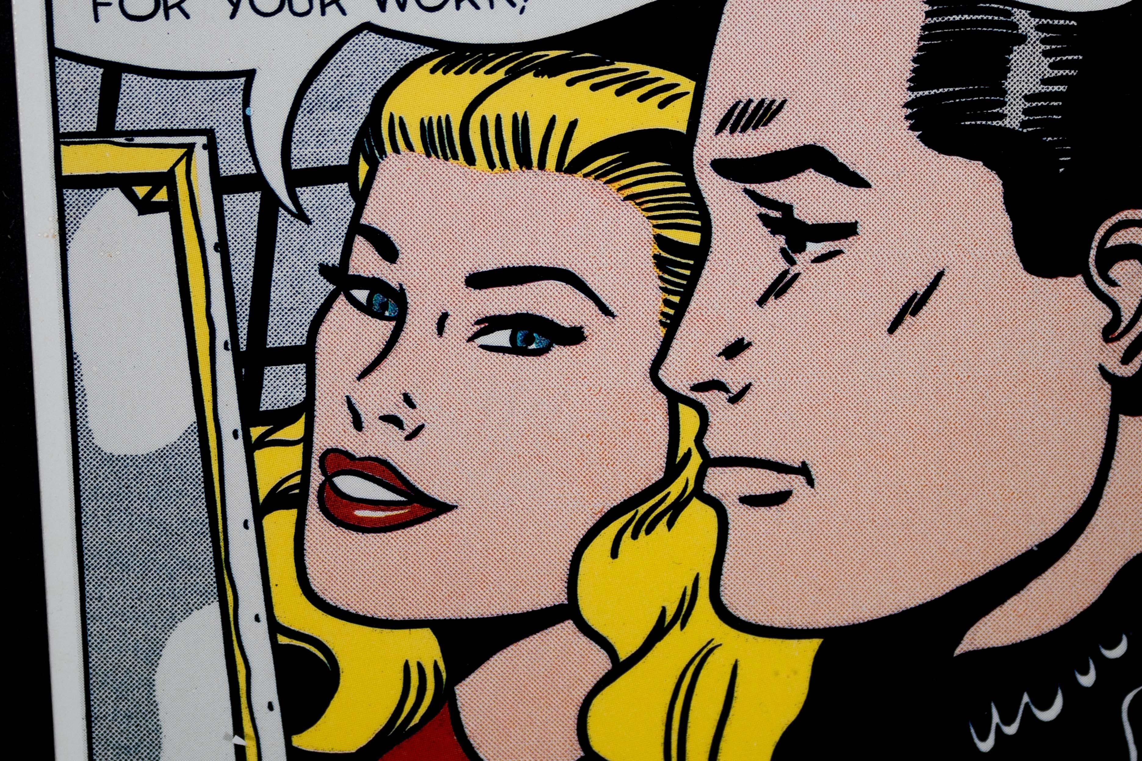 Roy Lichtenstein Masterpiece 1962 Signed Modern Vintage Exhibition Postcard In Good Condition For Sale In Keego Harbor, MI