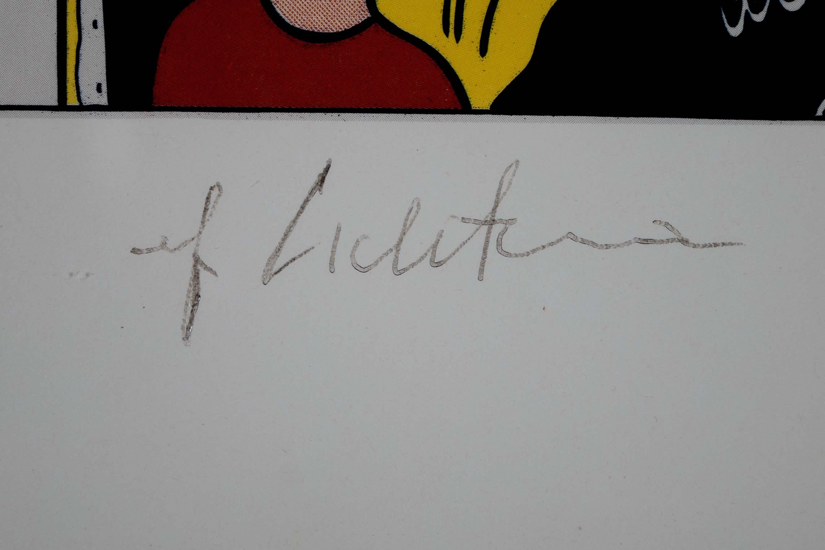 Mid-20th Century Roy Lichtenstein Masterpiece 1962 Signed Modern Vintage Exhibition Postcard For Sale