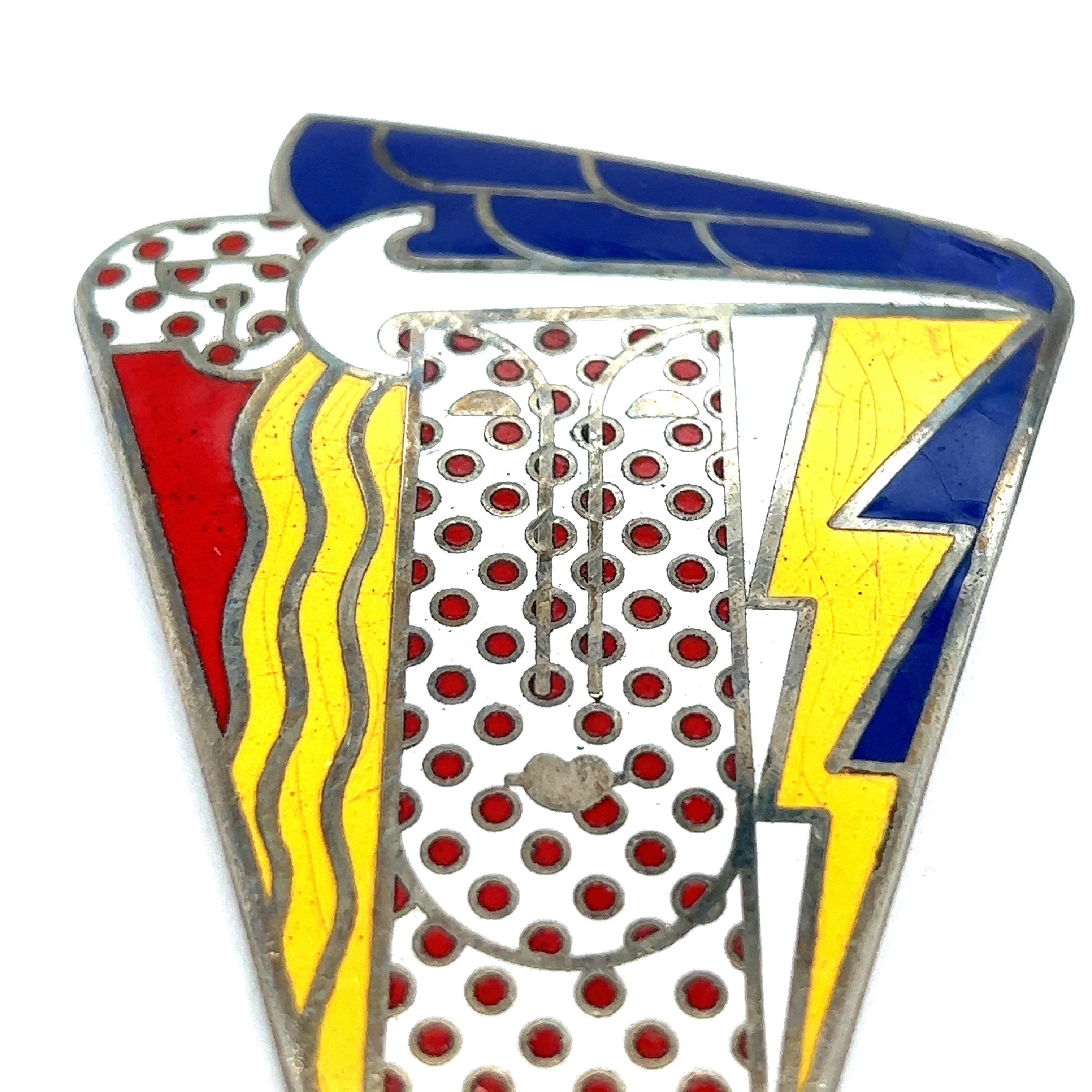 Women's or Men's Roy Lichtenstein Modern Head 1968 Brooch