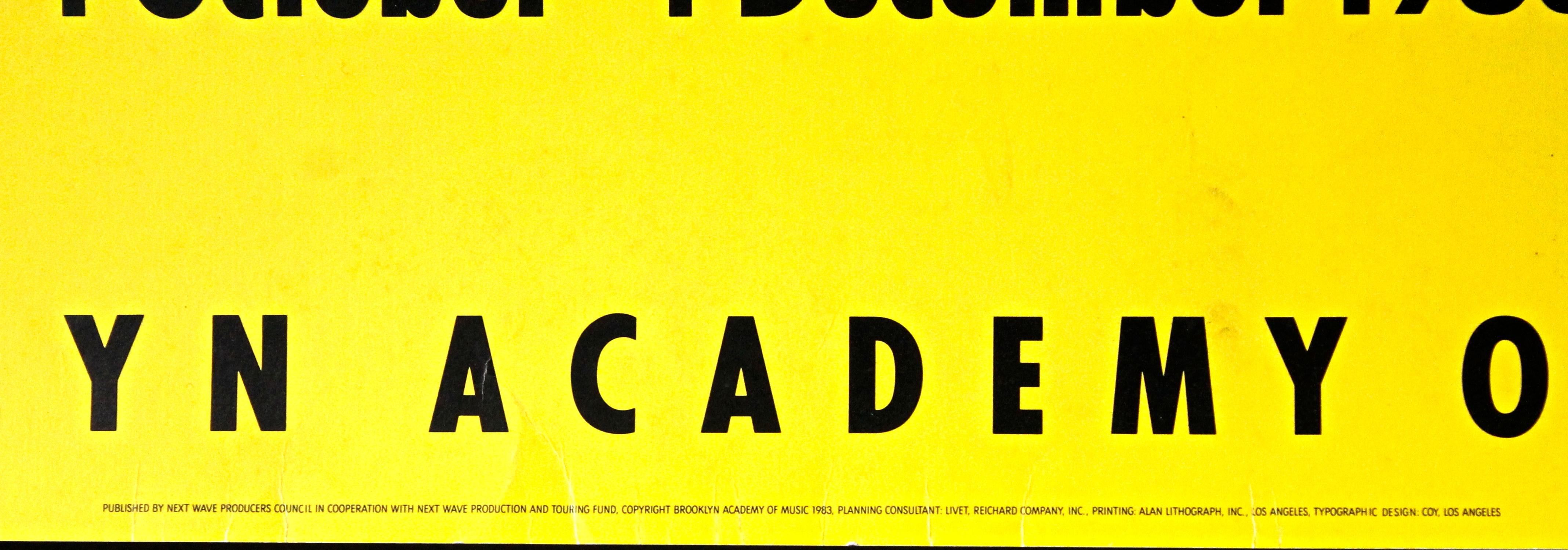 Late 20th Century Roy Lichtenstein Next Wave Festival Brooklyn Academy of Music, 1983