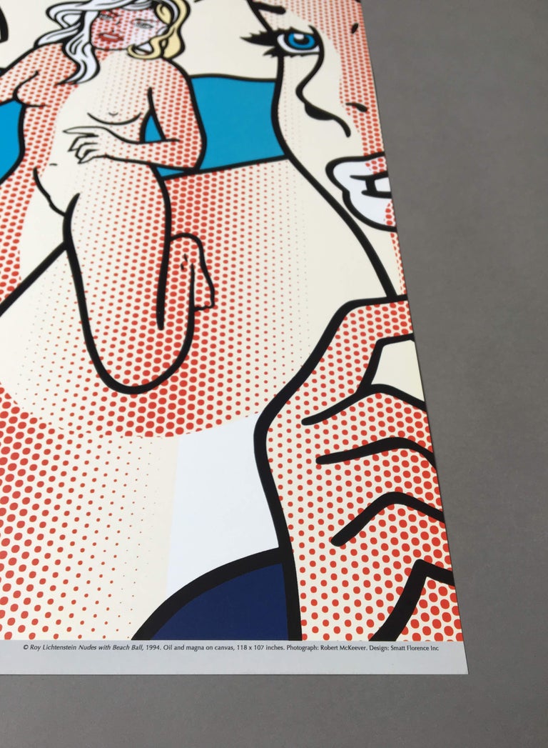 Late 20th Century Roy Lichtenstein 'Nudes with Beach Ball' Rare Original 1994 Poster Print For Sale