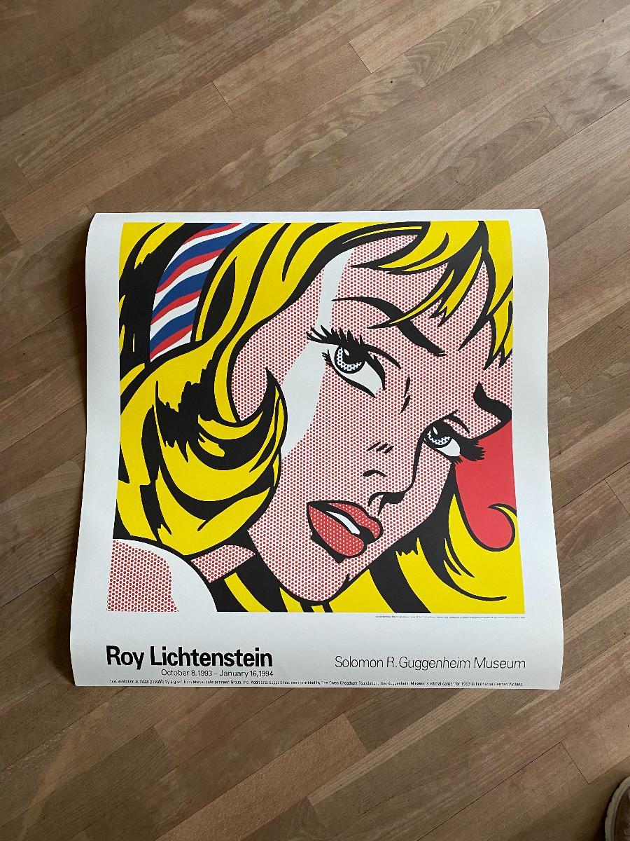 Original exhibition poster for the Lichtenstein Exhibition in the Solomon Guggenheim Museum; from 8 October 1993 until 16 January 1994.