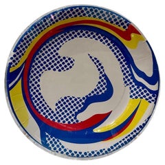 Roy Lichtenstein "Paper Plate" Original Encased in Heavy Custom Lucite Block