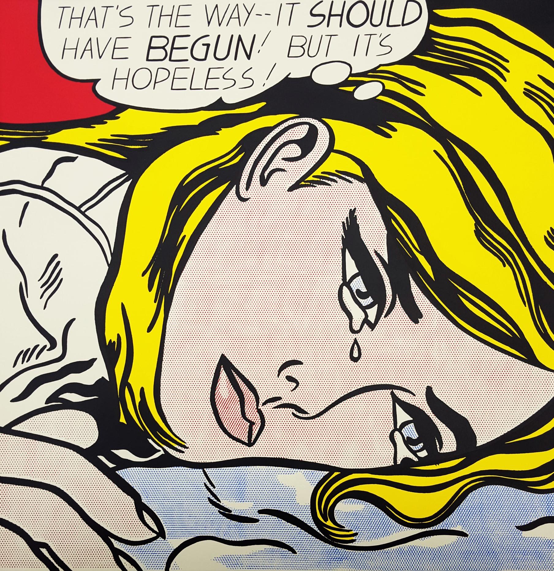 Affiche de la Kunsthalle Bern (Hopeless) /// Sérigraphie Pop Art Roy Lichtenstein en vente 1