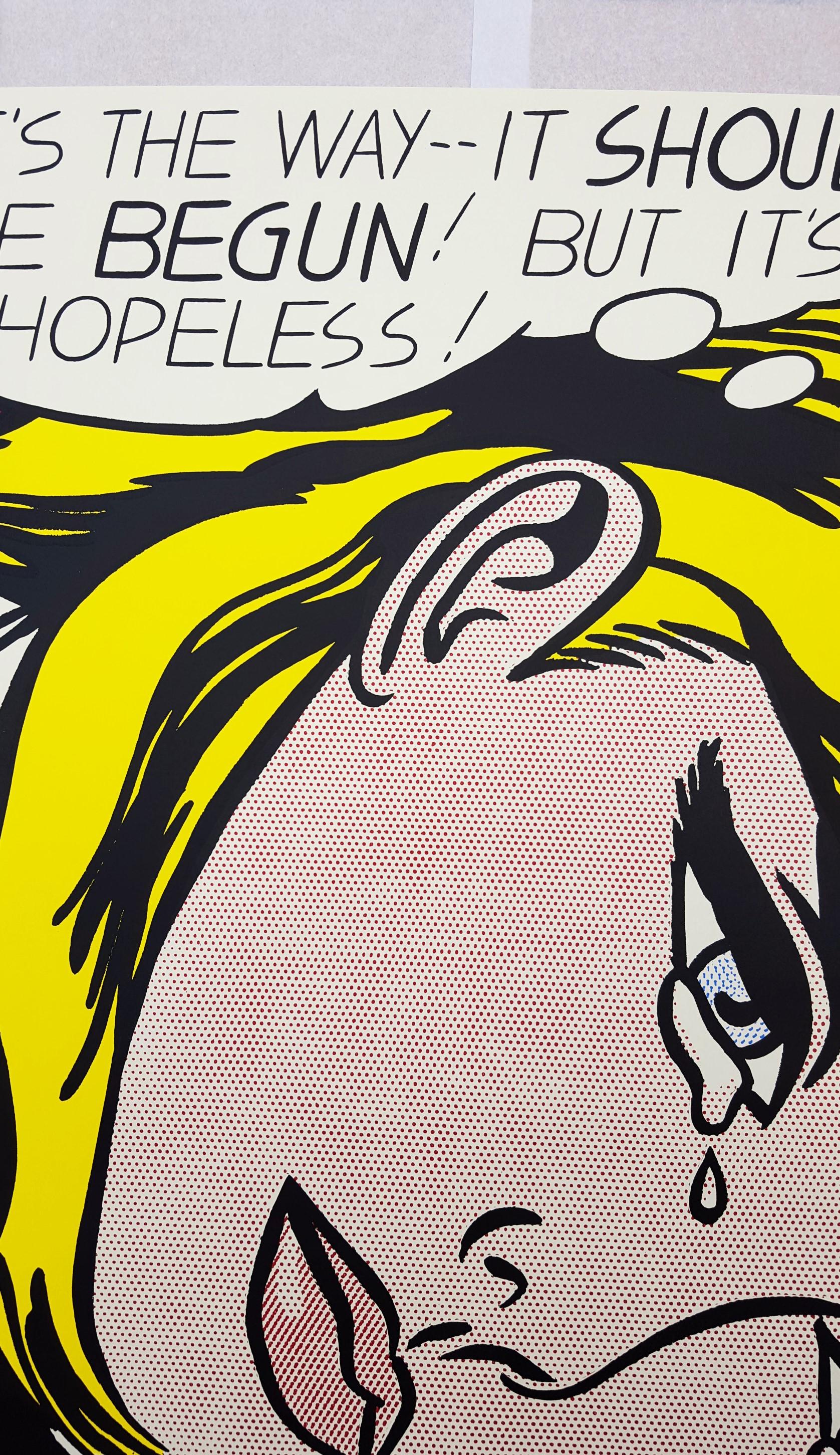 Kunsthalle Bern (Hopeless) Poster /// Pop Art Roy Lichtenstein Screenprint Huge For Sale 3