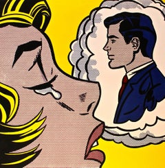 Roy Lichtenstein Pop Art Poster of 1961 Painting "Thinking of Him"