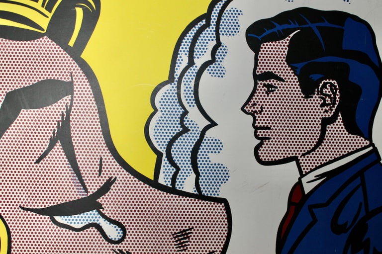 Tentures avec l'œuvre « Portrait personnalisé dans le style POP ART / Style  Roy Lichtenstein / Pour usage numérique et impression personnelle /  Portrait personnalisé / Cadeau pour ami Poster » de l'artiste Samrachop