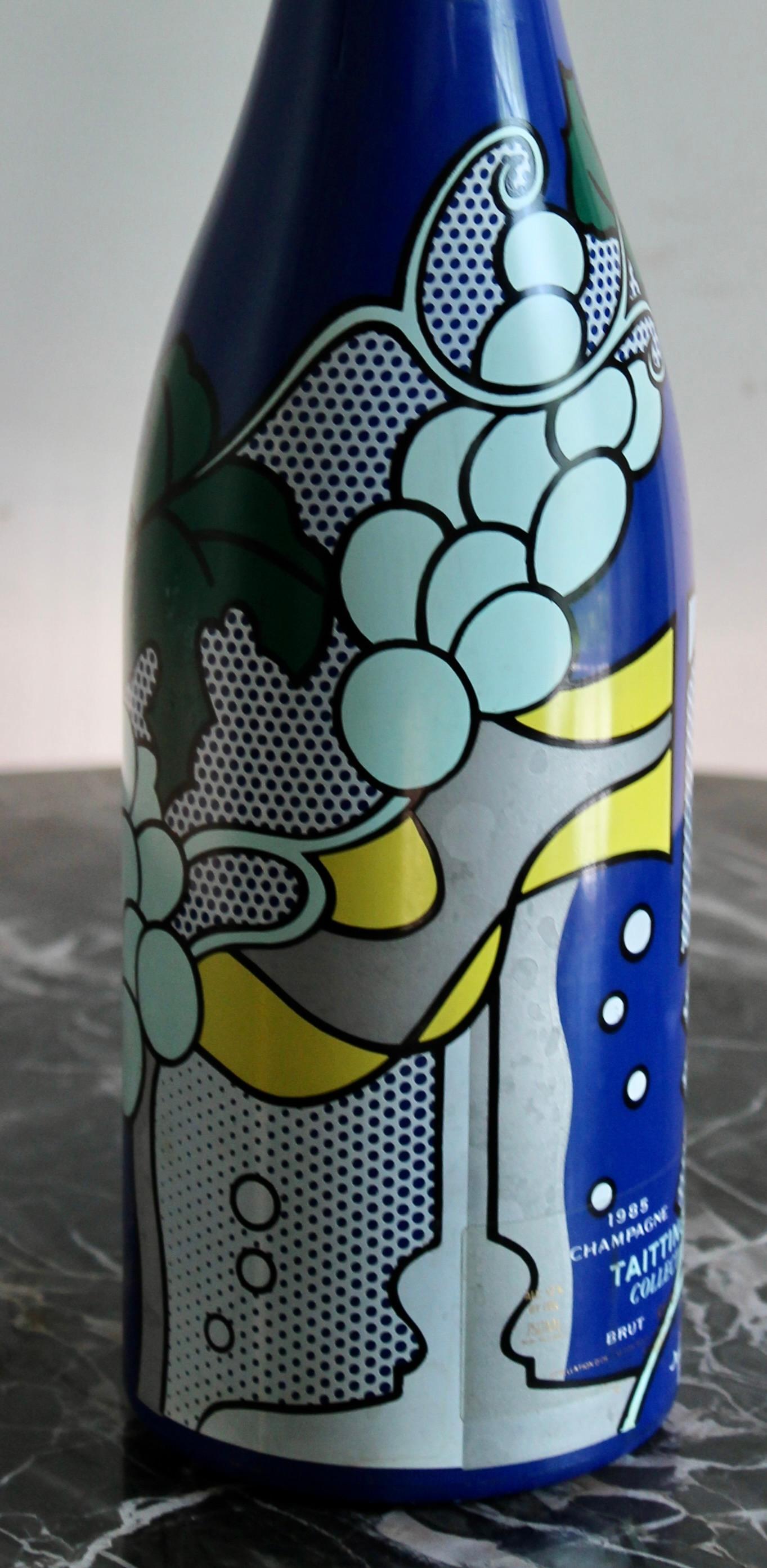 French Roy Lichtenstein Pop Art Taittinger Bottle 1985 For Sale