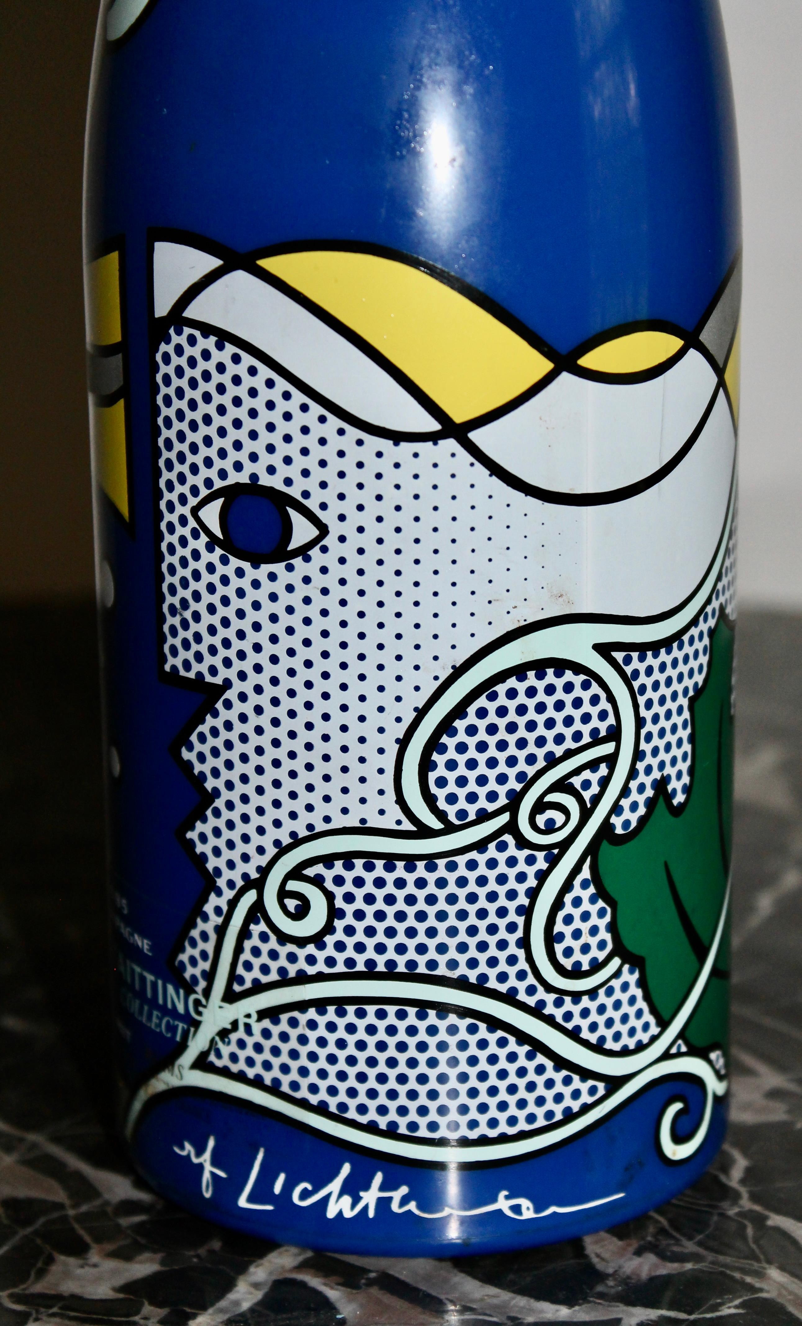 Roy Lichtenstein Pop Art Taittinger Bottle 1985 In Good Condition For Sale In Sharon, CT