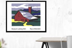1989 After Roy Lichtenstein 'Red Barn II (Lg)' Pop Art Green, Red, Yellow, Blue