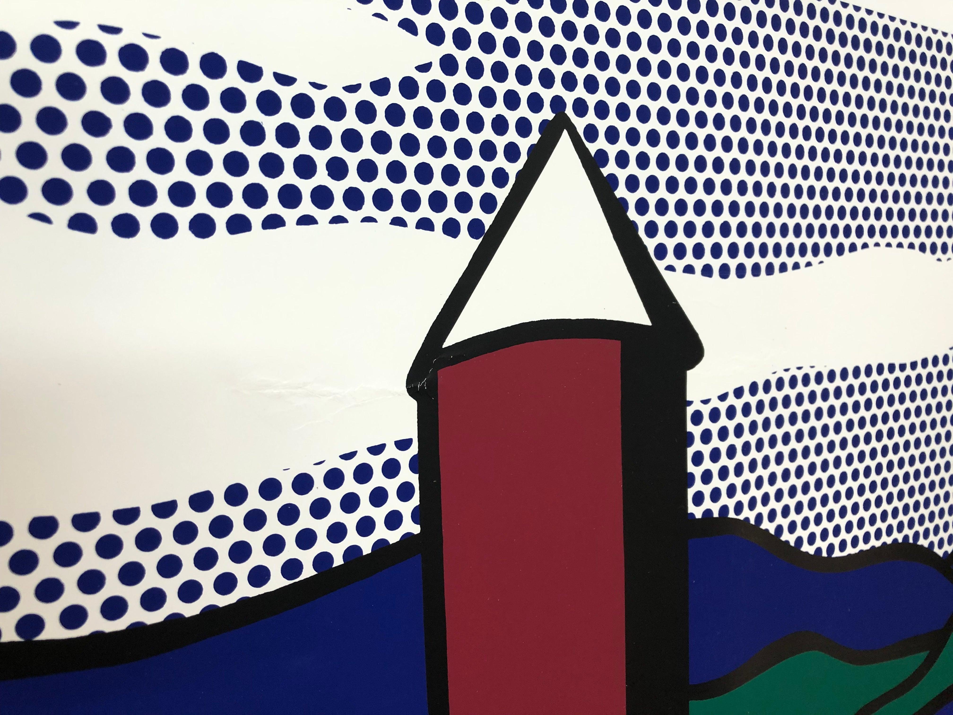 1989 After Roy Lichtenstein 'Red Barn II (Lg)' Pop Art Green, Red, Yellow, Blue 5