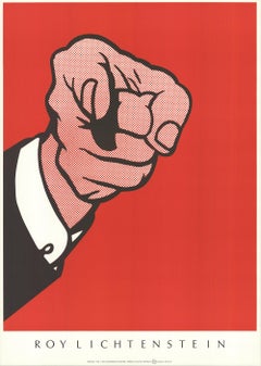 Vintage 1989 After Roy Lichtenstein 'Untitled' Pop Art Red Italy Serigraph