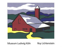 1989 After Roy Lichtenstein 'Red Barn II (Lg)' Pop Art Green, Red, Yellow, Blue