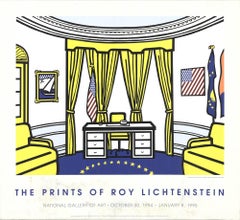 1997 After Roy Lichtenstein 'The Oval Office' Pop Art Yellow, Blue, White, Red USA 