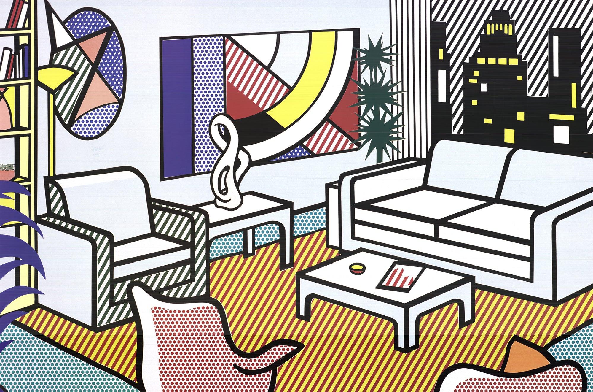 2000 Roy Lichtenstein 'Interior with Skyline, Collage for Painting' Offset 1