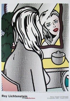 2000 Roy Lichtenstein 
Nude at Vanity
 Pop Art White, Yellow, Green Italy Offset