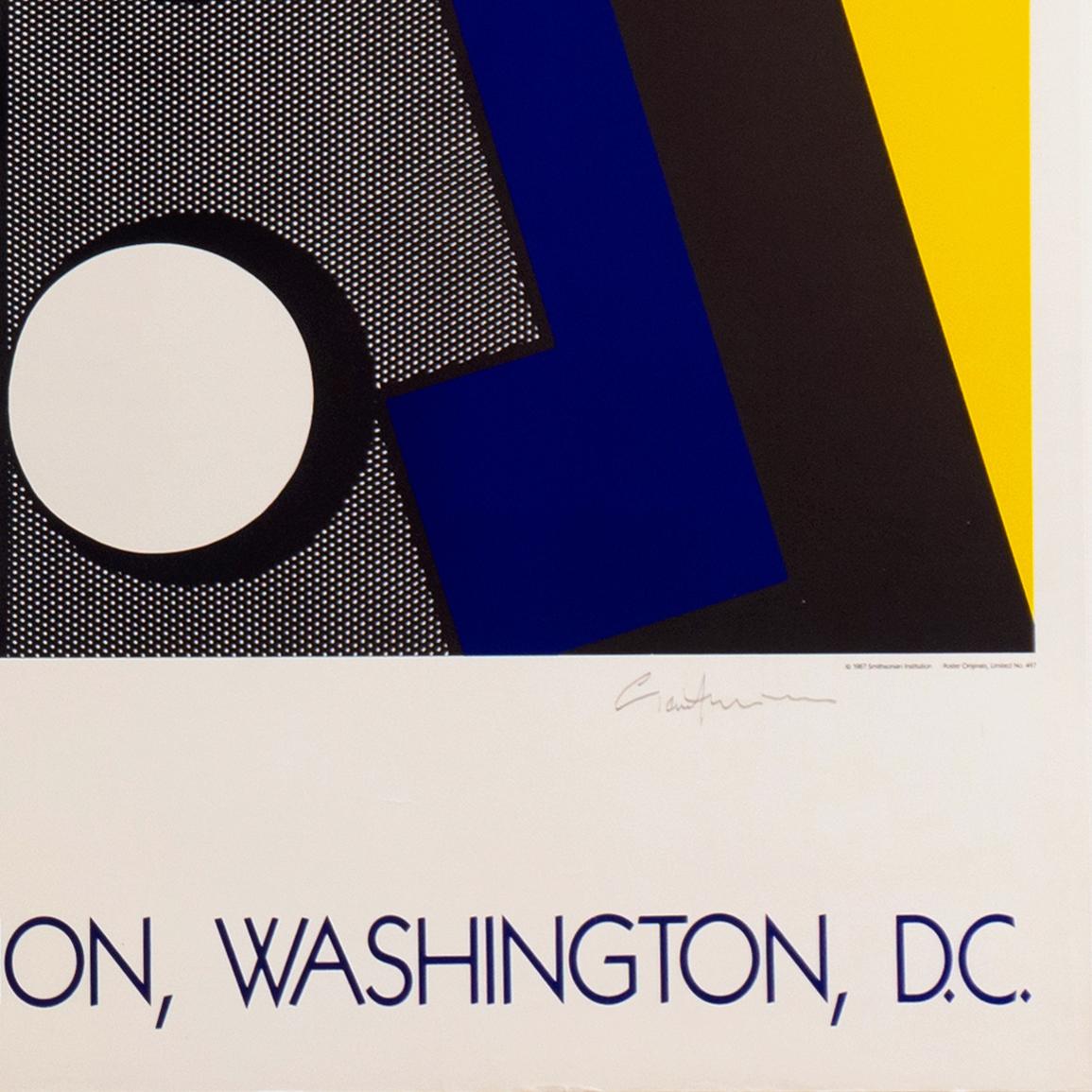 'Abstract', Signed Pop Art Exhibition Poster, Guggenheim, Venice Biennale, Clef - Print by Roy Lichtenstein