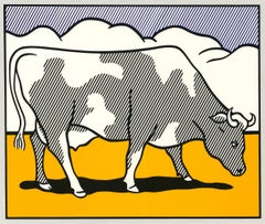 (after) Roy Lichtenstein "Cow Going Abstract" 1985 Vintage Poster