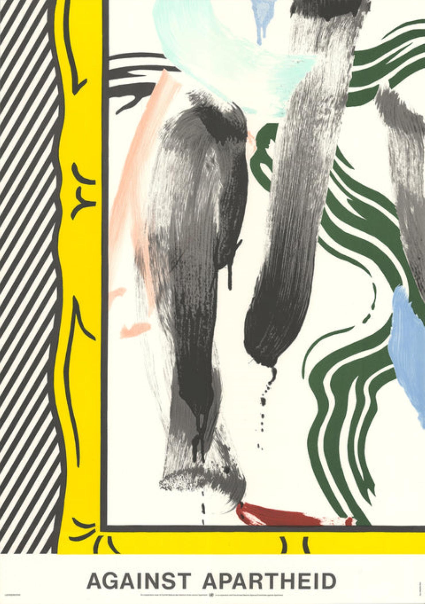 Against Apartheid 

By Roy Lichtenstein

1983

Medium: Lithograph

Paper Size: 33.5 x 23.5 inches ( 85 x 60 cm )

Image Size: 30.75 x 23.5 inches ( 78 x 60 cm )

Edition Size: 5000