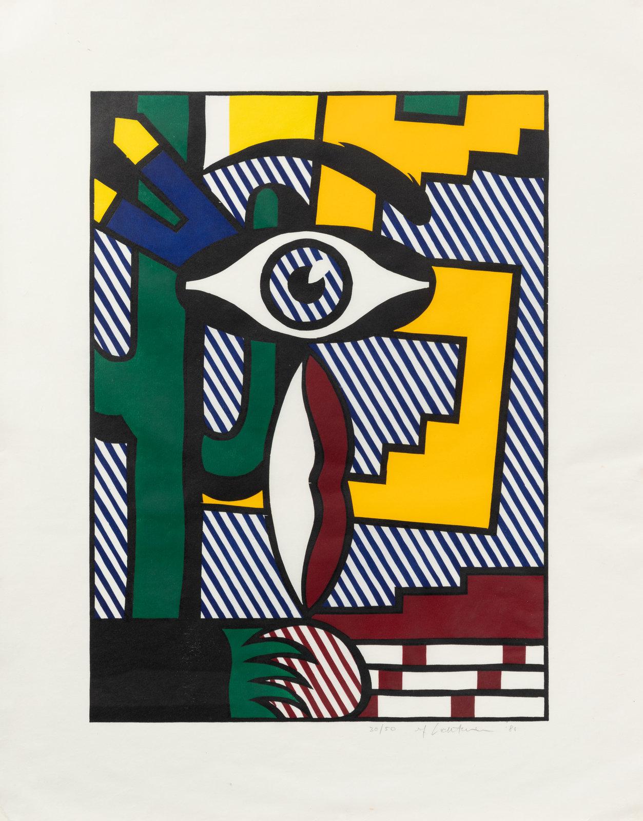 Roy Lichtenstein Print - American Indian Theme III