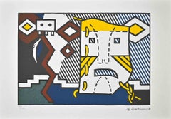 American Indian Theme V - Lithograph by Roy Lichtenstein - 1970s