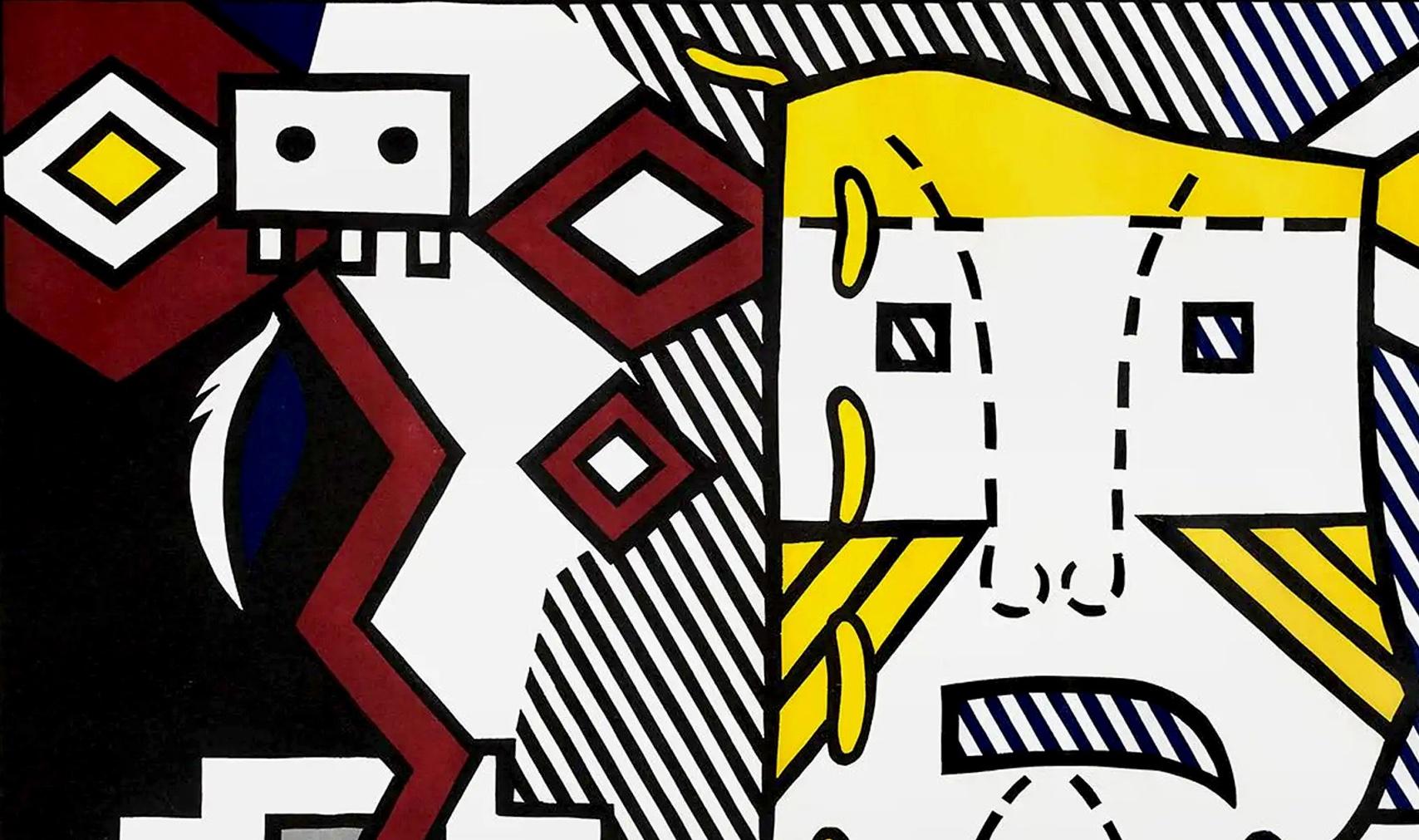 Serigrafia 'Tema indiano americano V', 1980 - Print Pop Art di Roy Lichtenstein