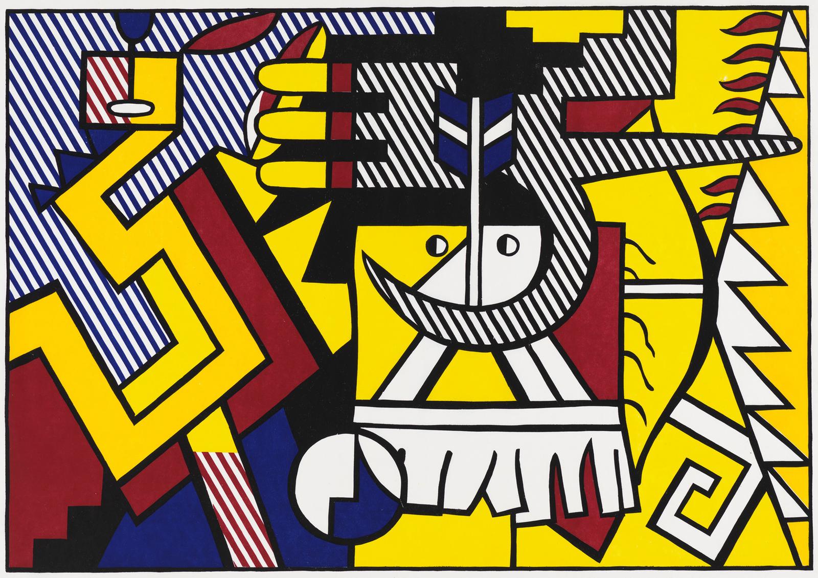 Roy Lichtenstein Print - American Indian Theme VI