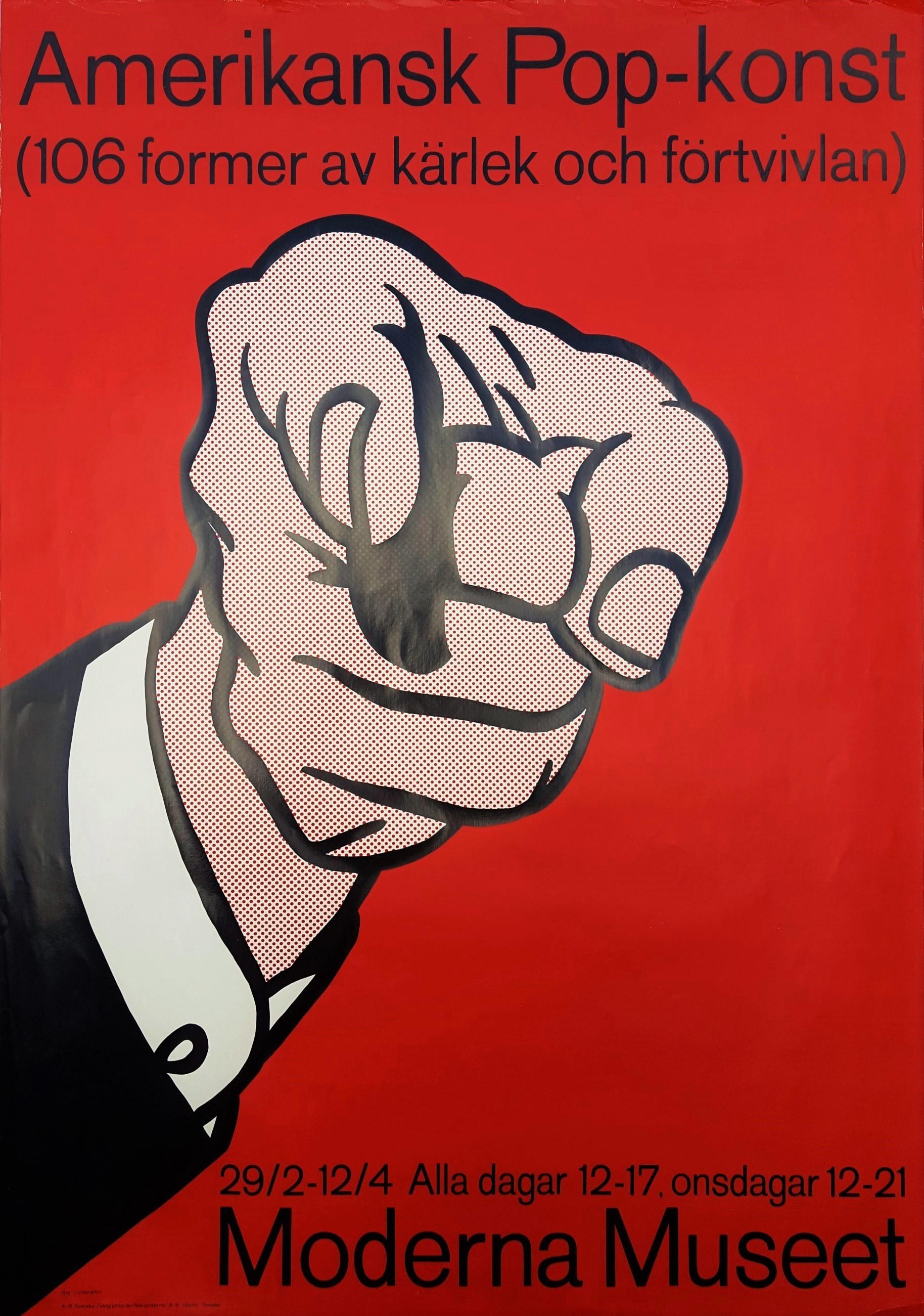 Roy Lichtenstein Figurative Print - Amerikansk Pop-Konst Moderna Museet (Finger Pointing)