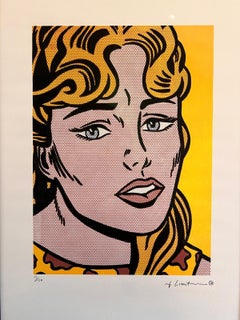 Anxious Girl lithography (with certificate) by Roy Lichtenstein (number 15/150)