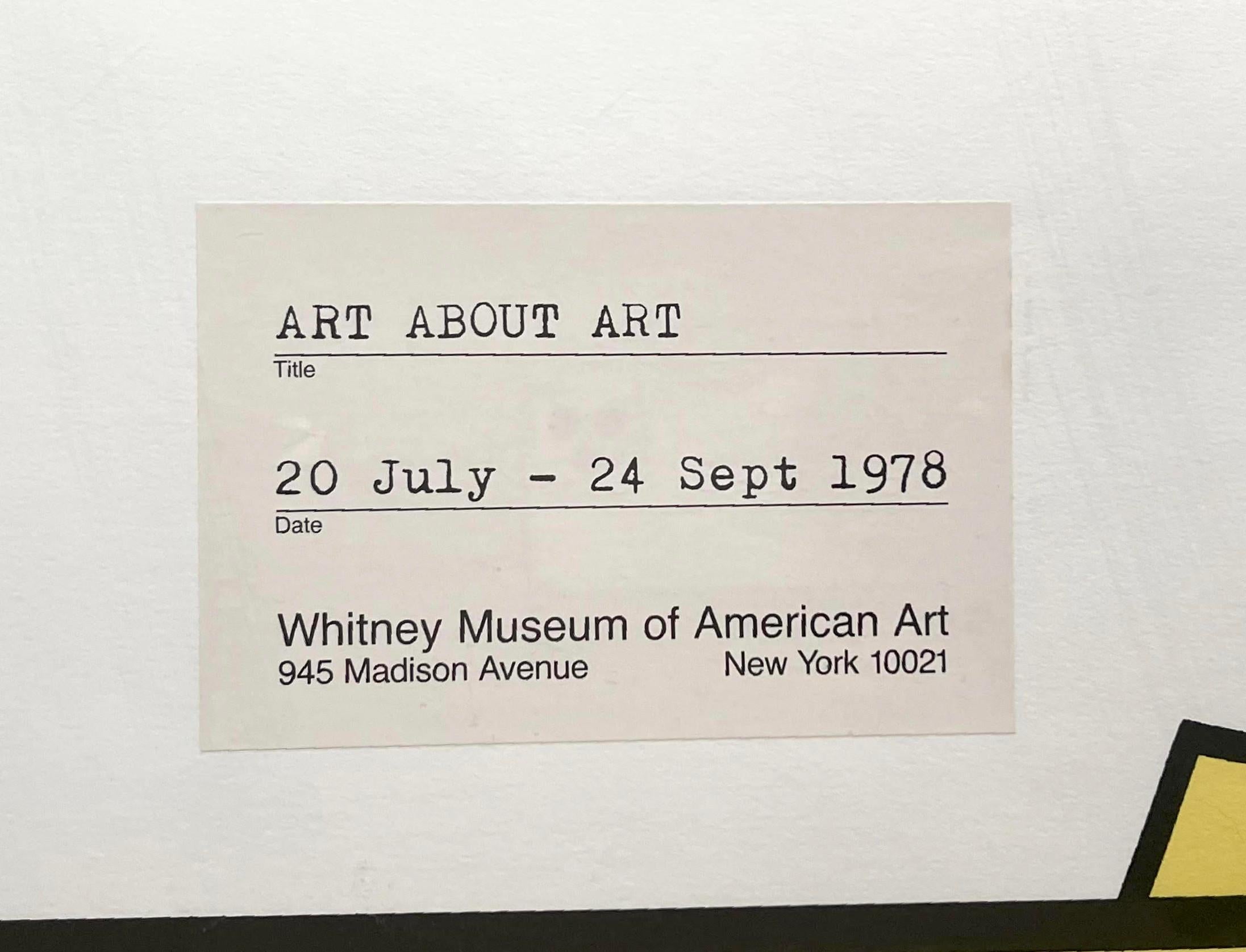 Art About Art, historic Whitney Museum of American Pop Art lithographic poster - Print by Roy Lichtenstein