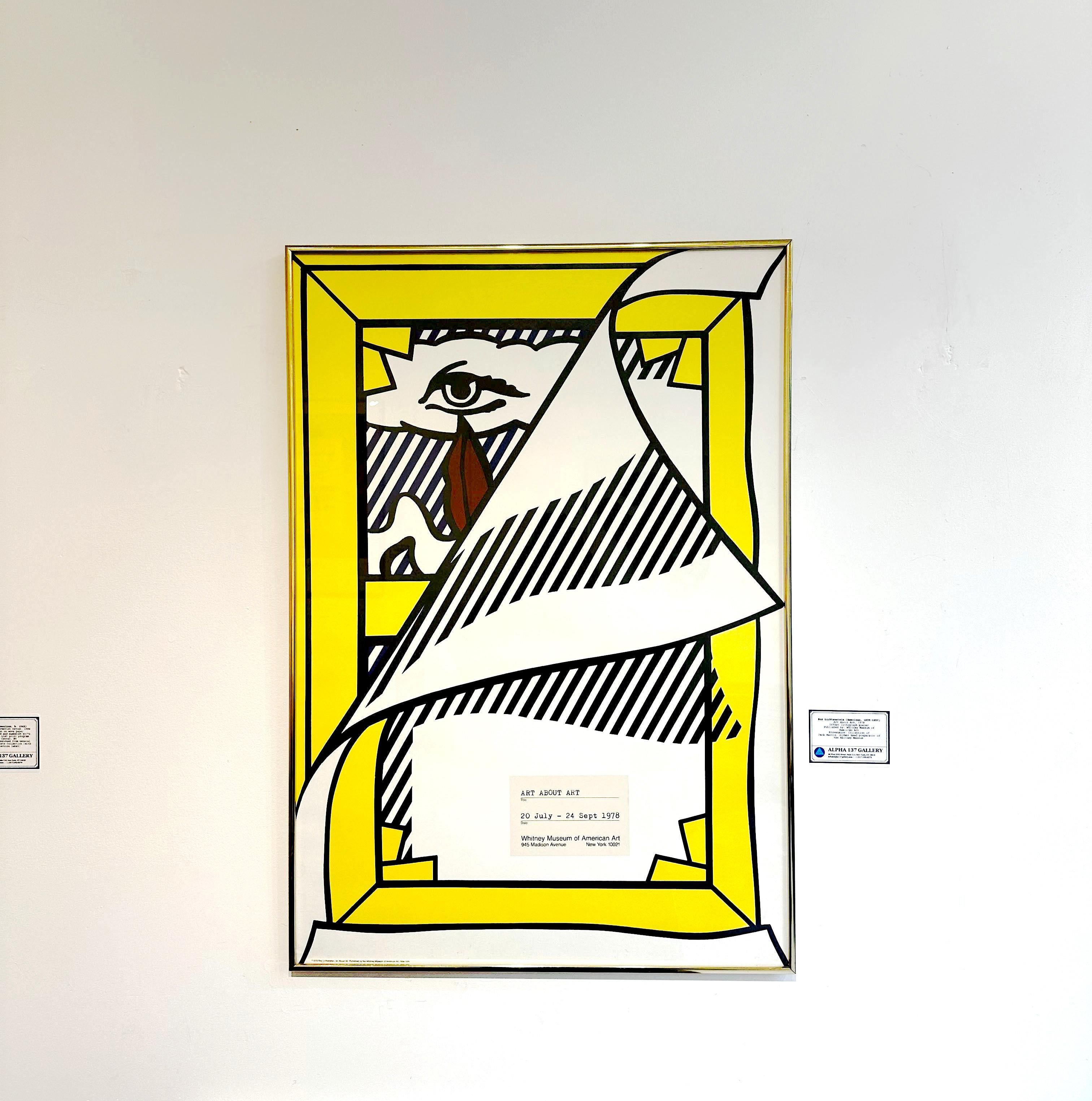Art About Art, historic Whitney Museum of American Pop Art lithographic poster - Yellow Abstract Print by Roy Lichtenstein