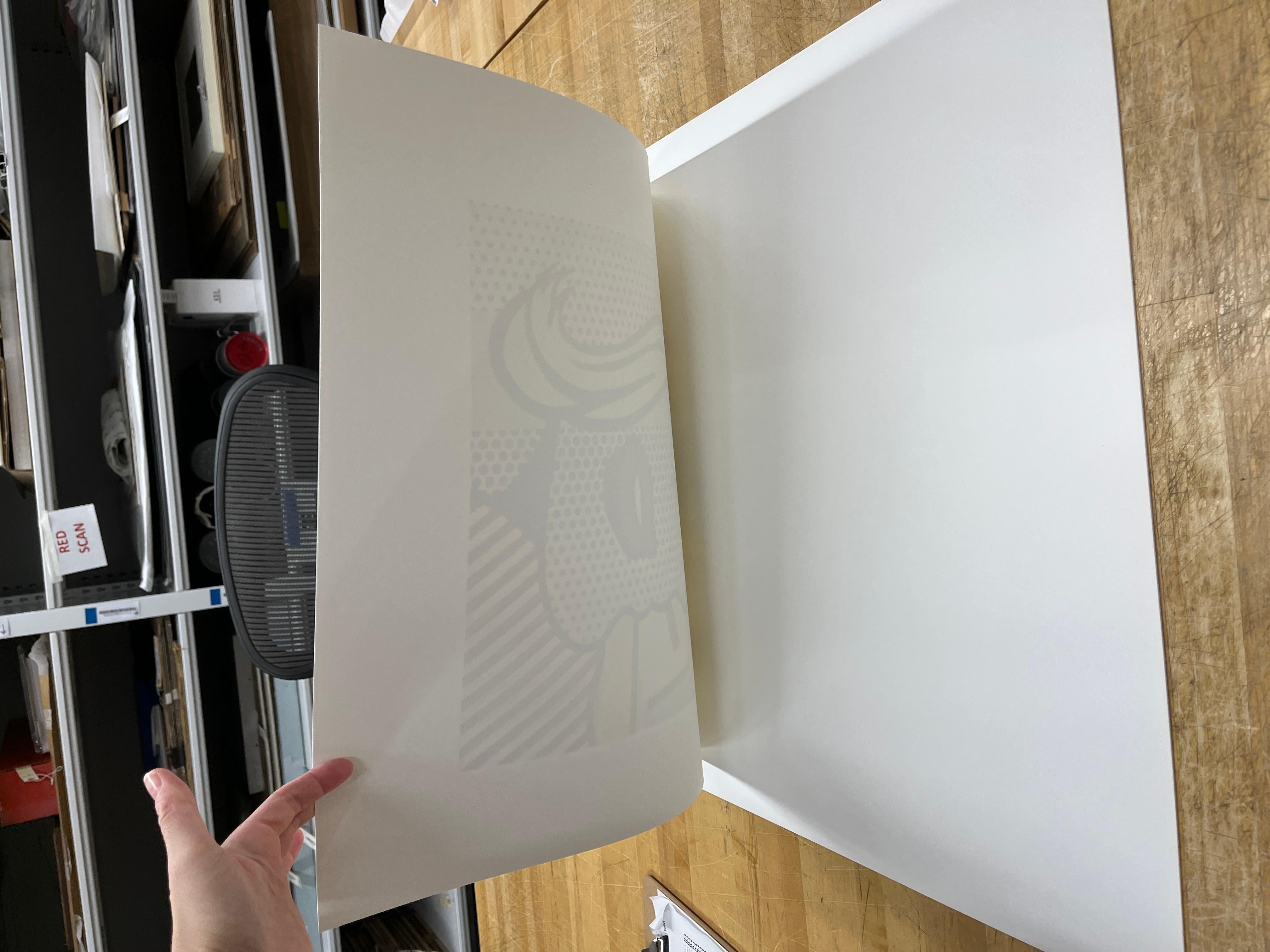 Handsigniert rf Lichtenstein, nummeriert und datiert '96 in Bleistift unten links. Gedruckt von Noblet Serigraphie Inc. in New York. Produziert als Benefizveranstaltung für die Brooklyn Academy of Music (BAM) New York, wo der Künstler von 1984-87