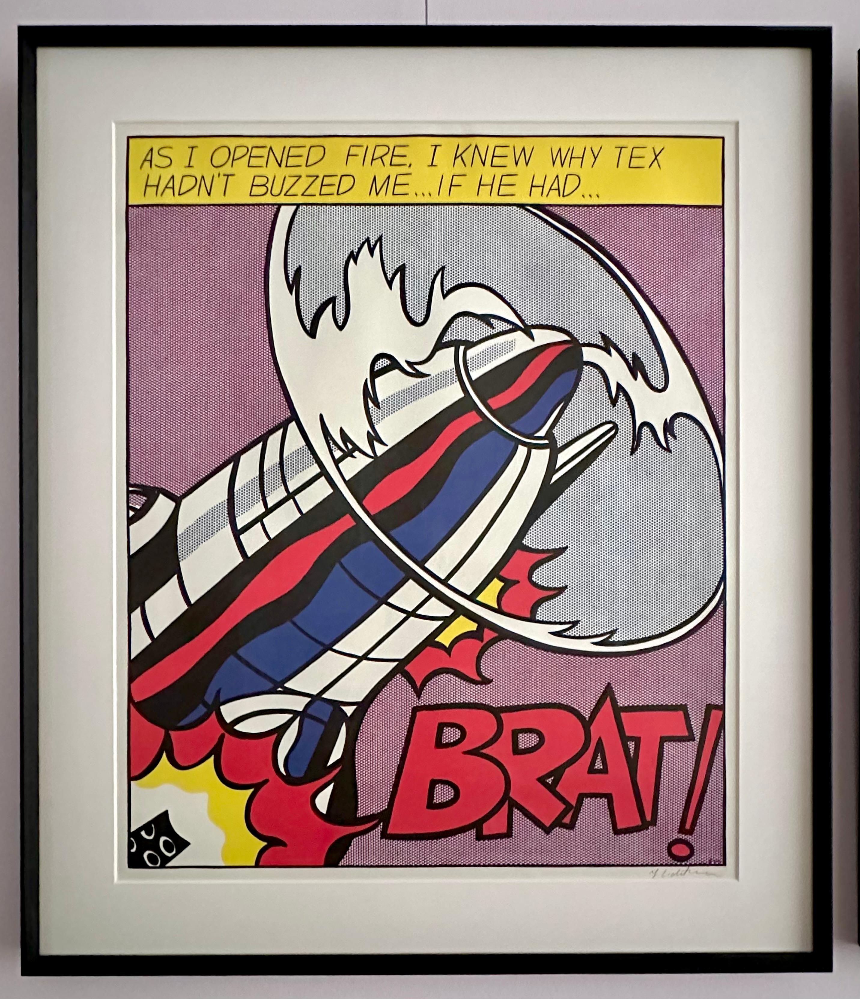 Als ich das Feuer eröffnete (Beige), Figurative Print, von Roy Lichtenstein