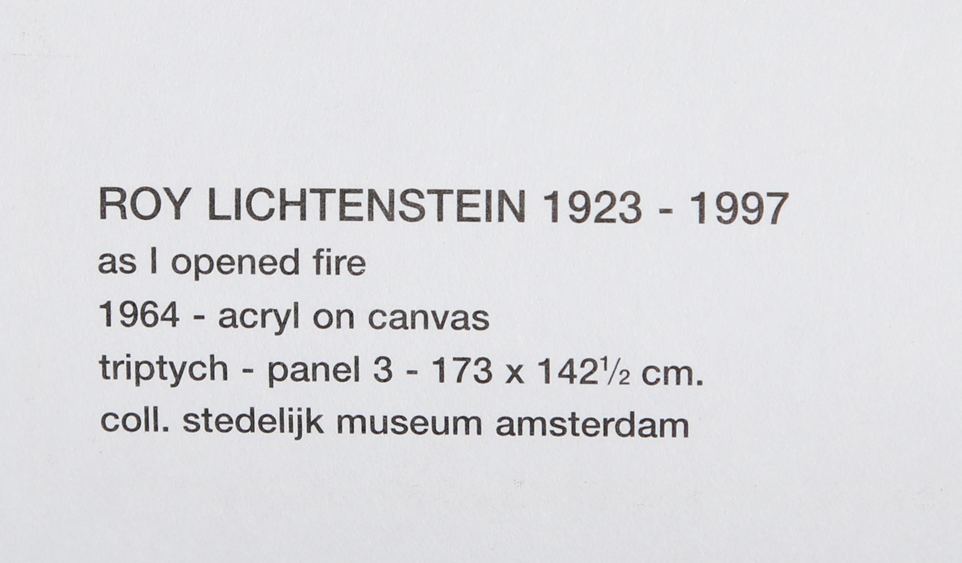 Mientras abría fuego, Pop Art Tres carteles litografía offset de Roy Lichtenstein en venta 10