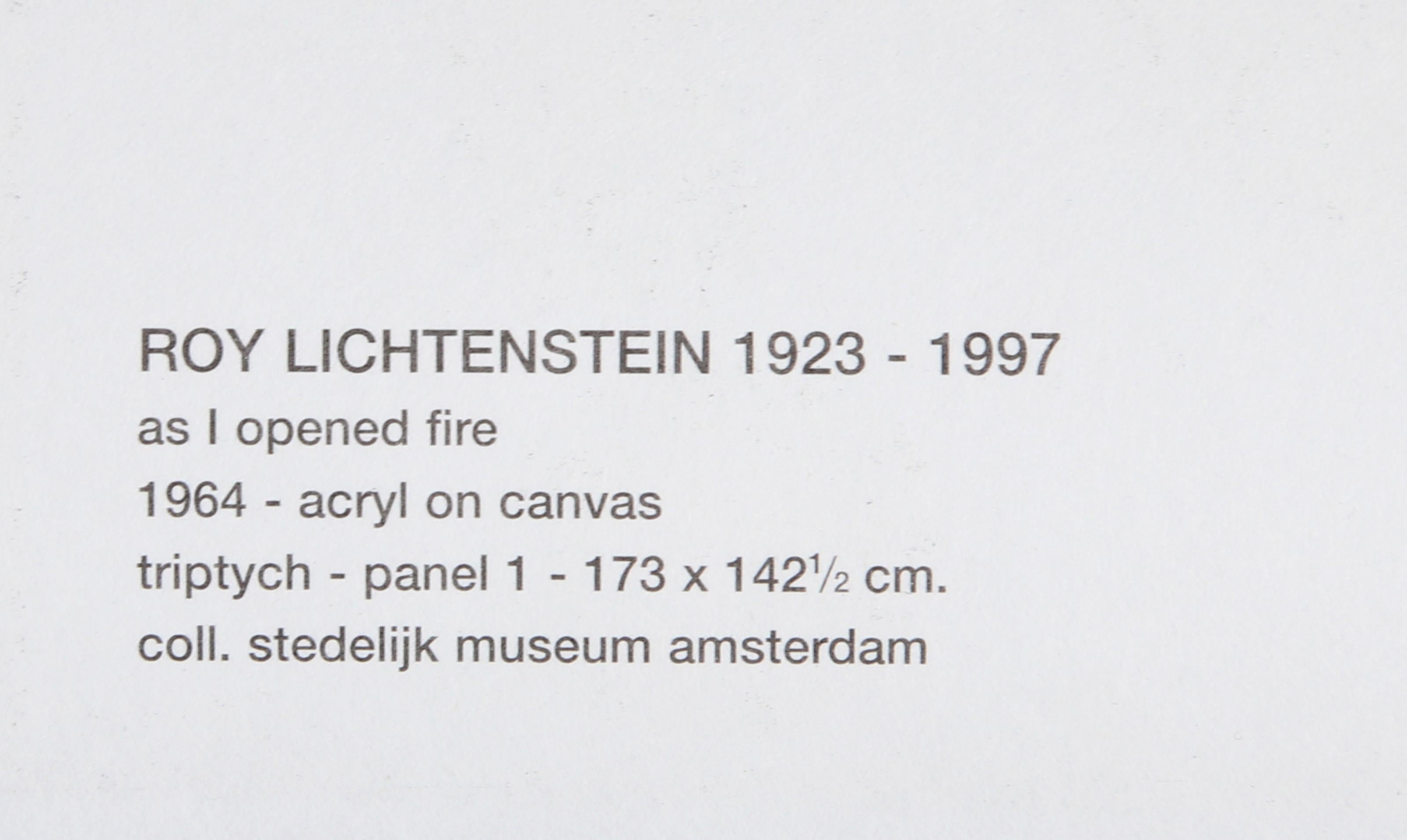 Mientras abría fuego, Pop Art Tres carteles litografía offset de Roy Lichtenstein en venta 3